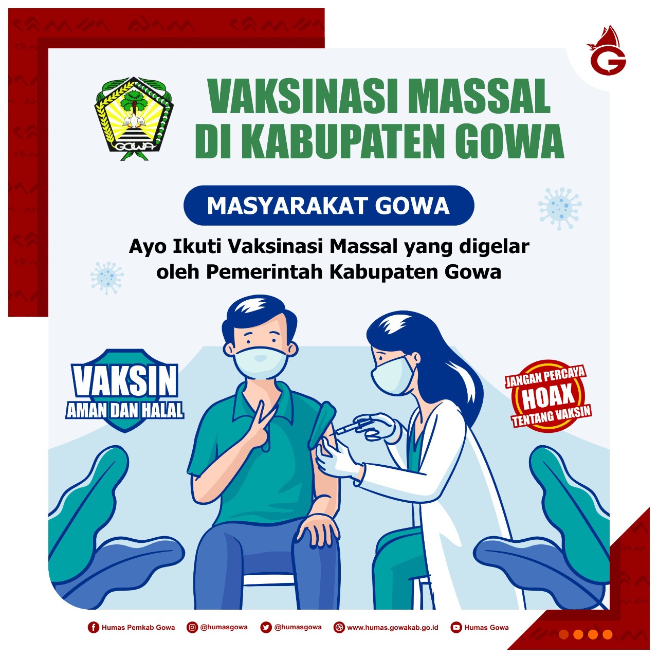 Hari Ini Pemkab Gowa Mulai Lakukan Vaksinasi Massal, Sasar Kelompok Masyarakat Umum